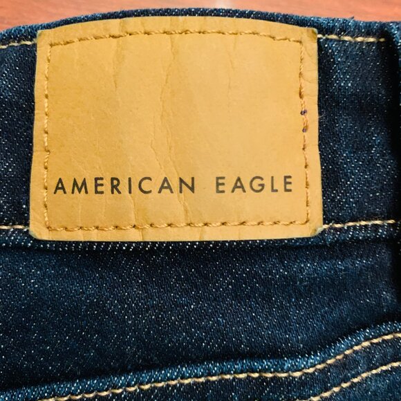 American Eagle Mom Shorts Stretch Denim Super High Rise Indigo Cotton Size 4 27 - Picture 5 of 16